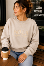 The Walk By Faith™ Embroidered Side Tie Sweatshirt | Champagne
