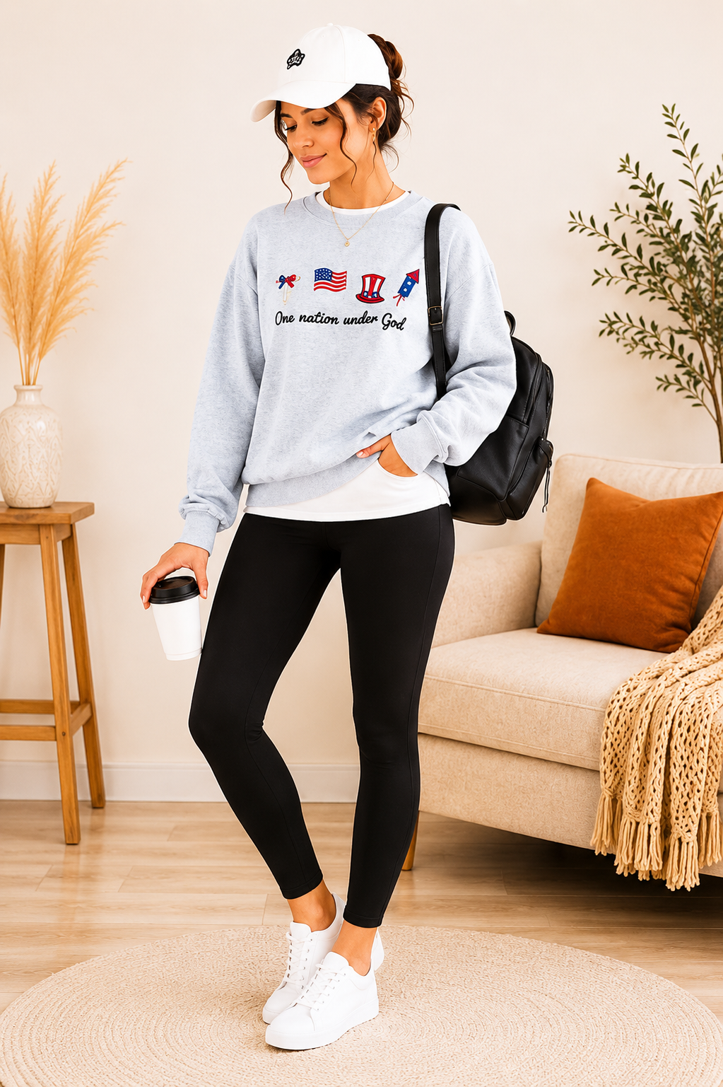 One Nation Under God 🇺🇸✝️ Embroidered Sweatshirt