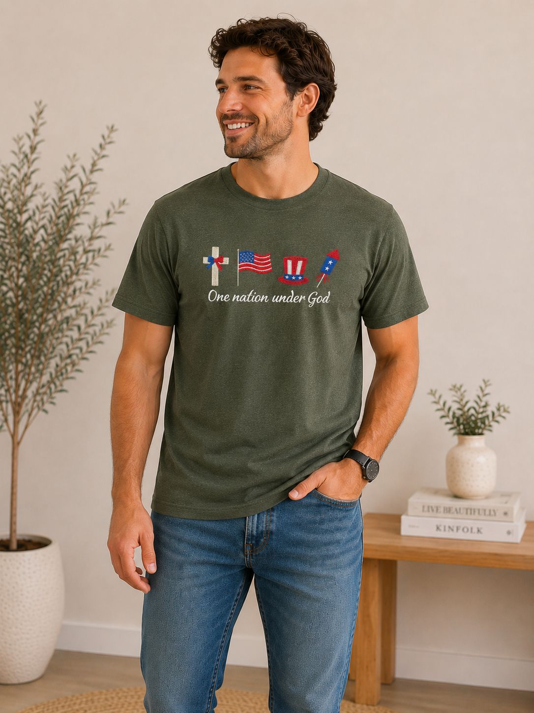 One Nation Under God 🇺🇸 Patriotic Christian T-Shirt | Faith & Freedom USA Graphic Tee
