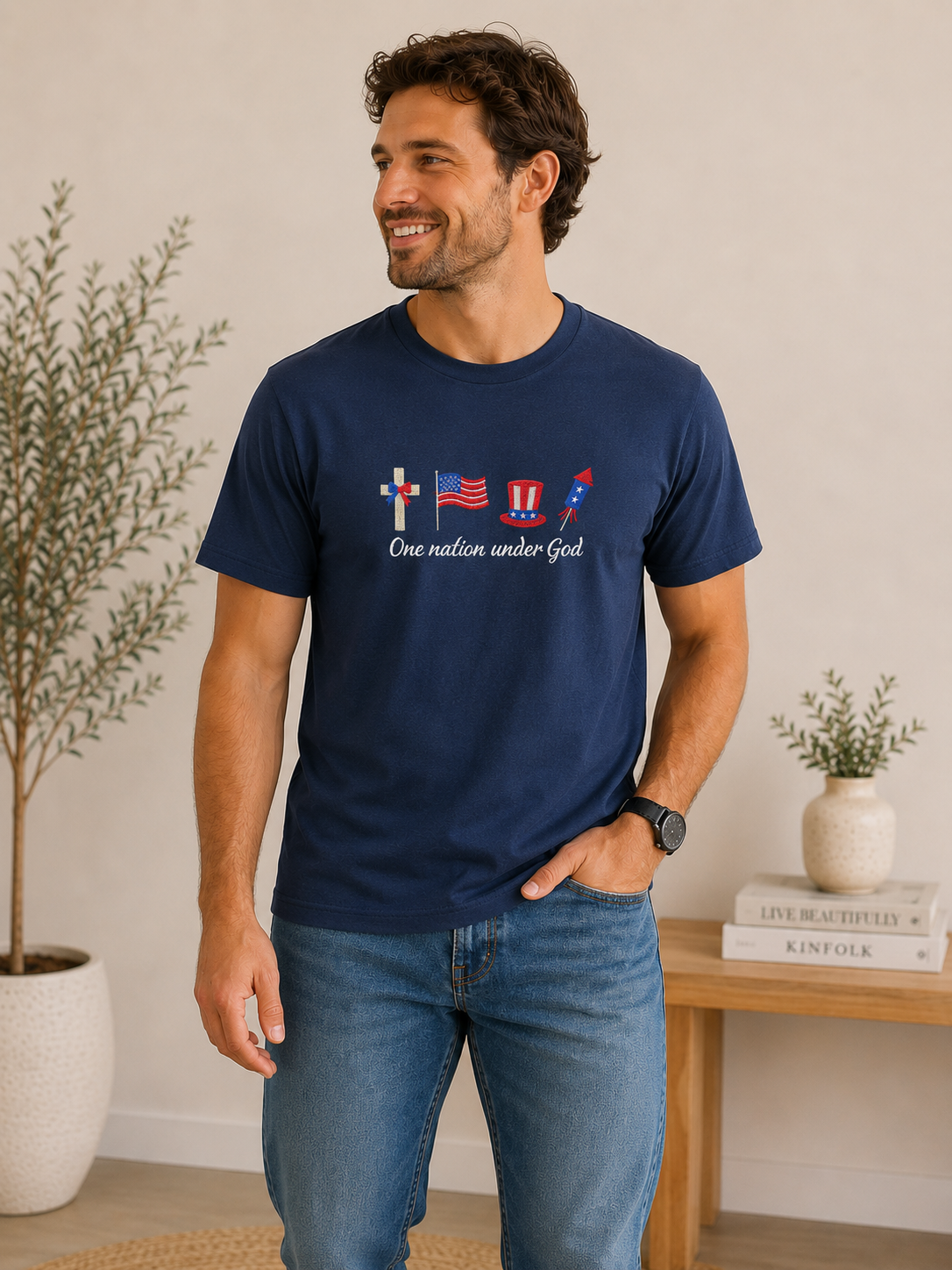 One Nation Under God 🇺🇸 Patriotic Christian T-Shirt | Faith & Freedom USA Graphic Tee