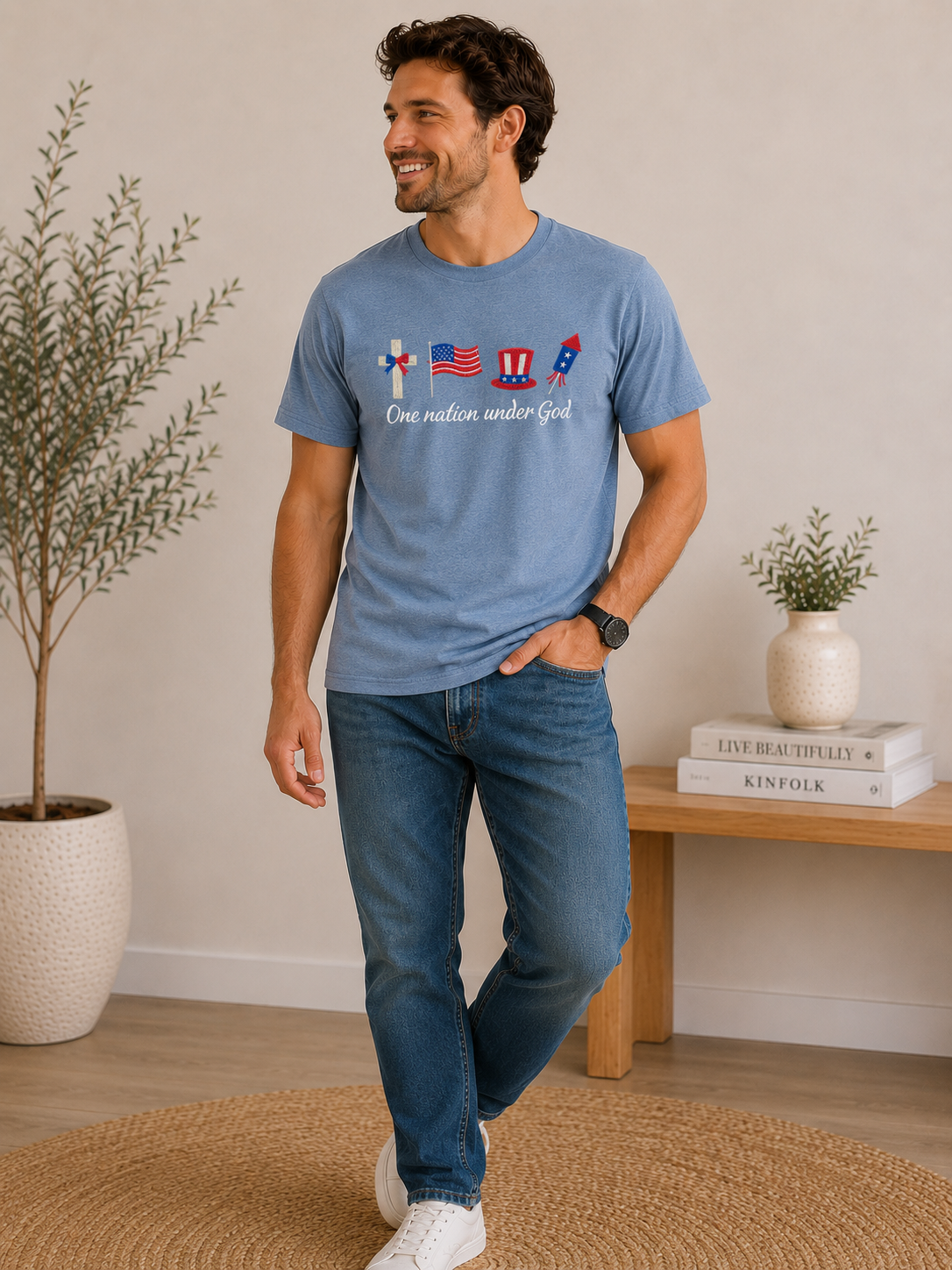 One Nation Under God 🇺🇸 Patriotic Christian T-Shirt | Faith & Freedom USA Graphic Tee